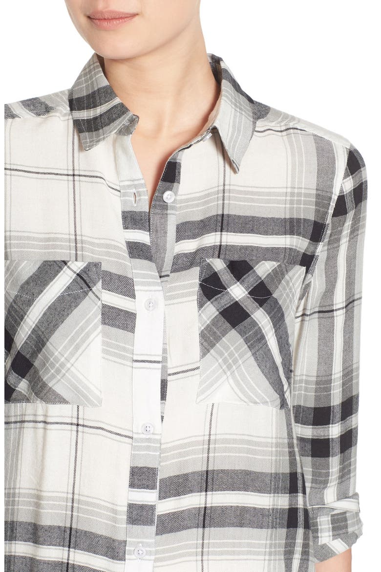 Plaid Tunic Shirt, Alternate, color, IVORY DOYLE PLAID