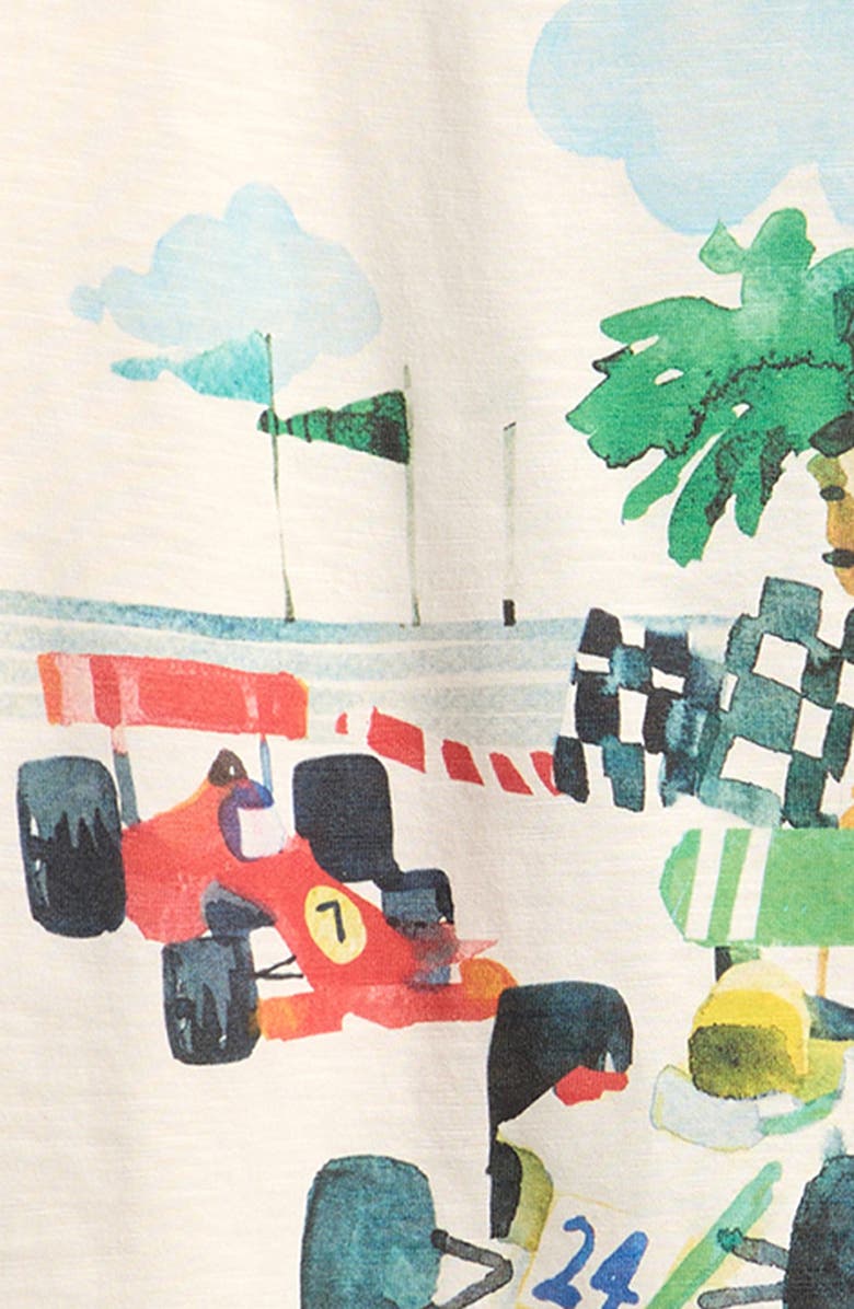 NEXT Kids' Oversize Artistic Racing Car Cotton Graphic T-Shirt, Alternate, color, Cream