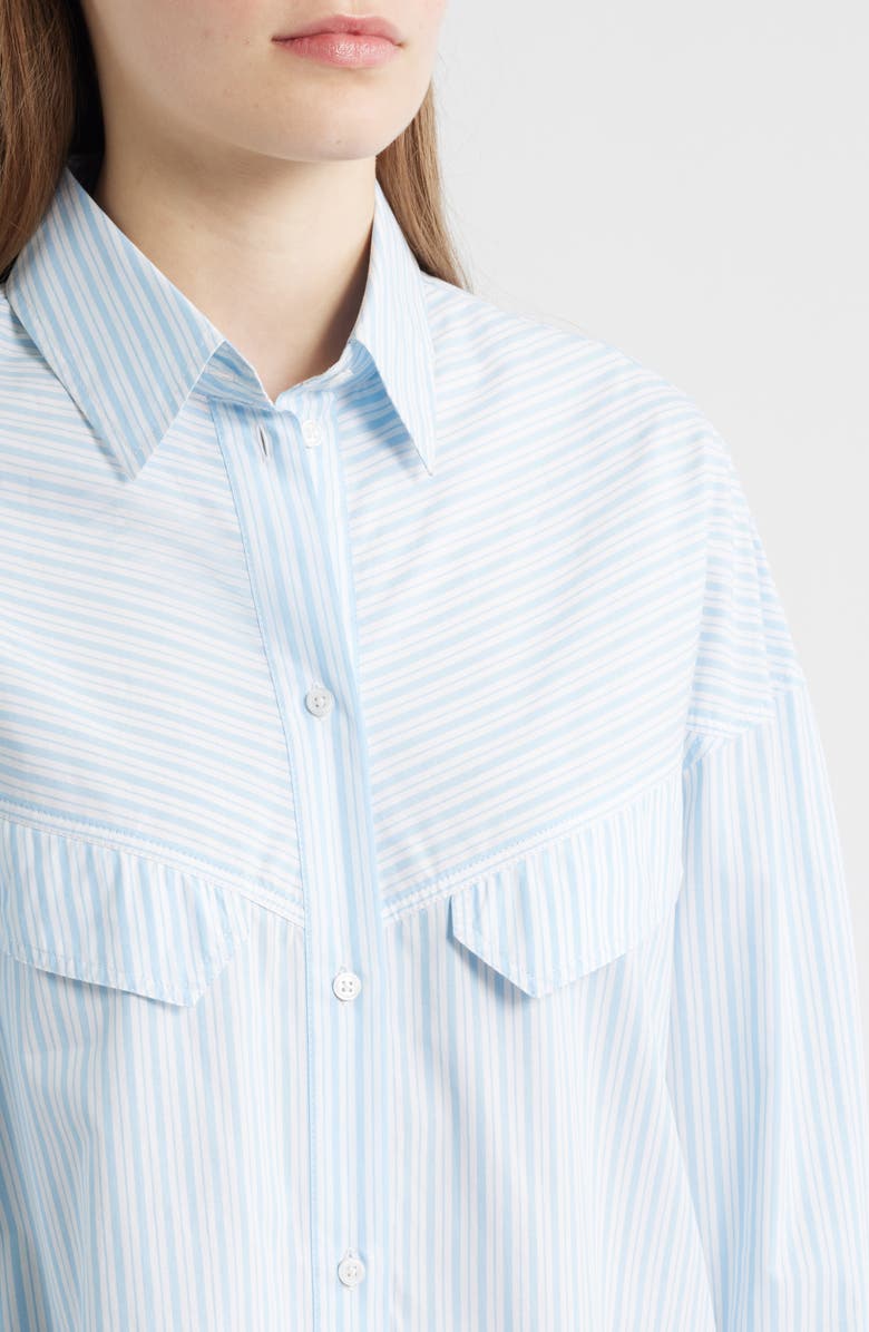 BOSS Orange Bostaffa Relaxed Fit Cotton Button-Up Shirt, Alternate, color, Chambray Blue