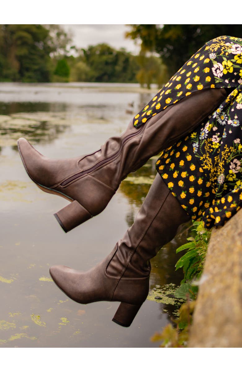 V.GAN LONDON Vegan Avocado Knee-High Boot, Alternate, color, Brown