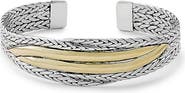 SAMUEL B. Sterling Silver & 18K Gold Crossover Woven Cuff Bracelet