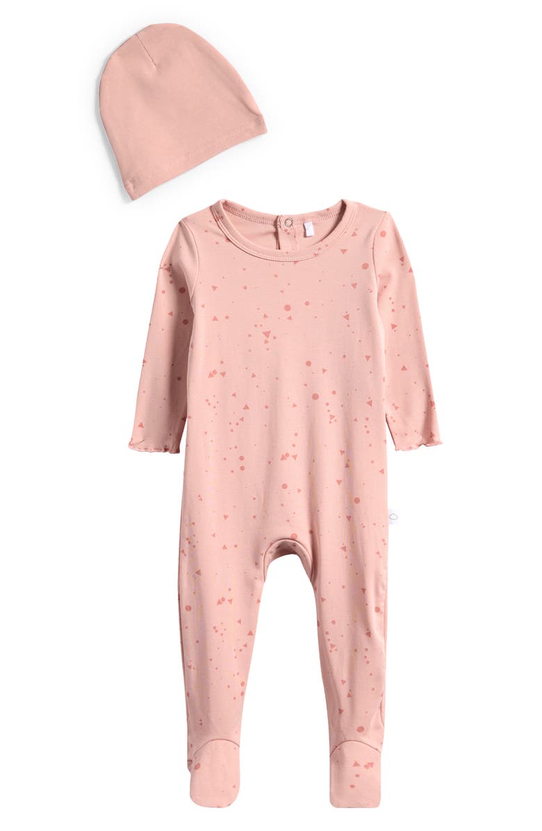 Pouf Geometric Print Footie & Hat, Main, color,