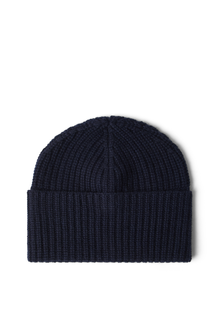 Cashmere rib knit beanie, Main, color, Navy Blue