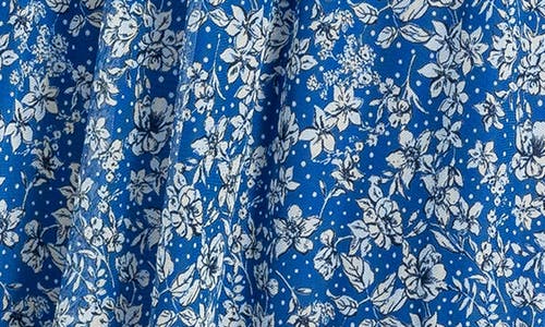 Max Studio Floral Ruffle Strap Smocked Tiered Chiffon Maxi Dress In Blubkdor