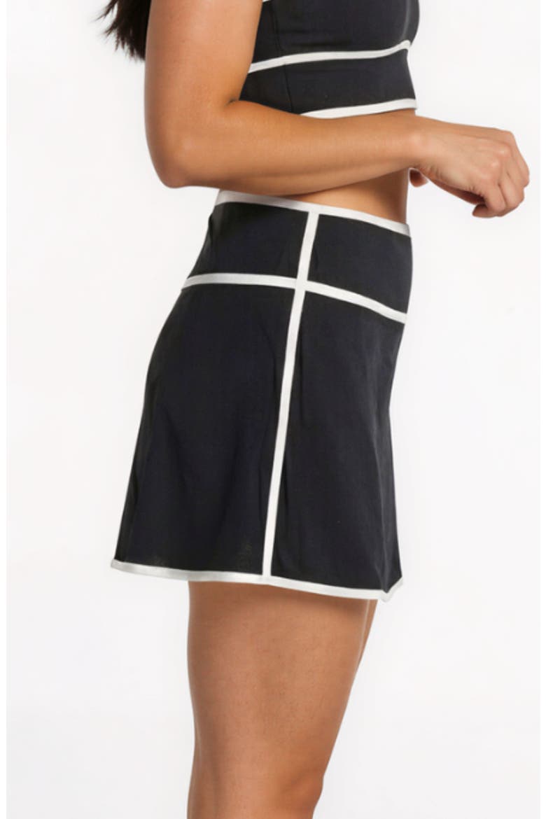Short Swim Skirt Two-Toned Collection, Alternate, color, Black & White