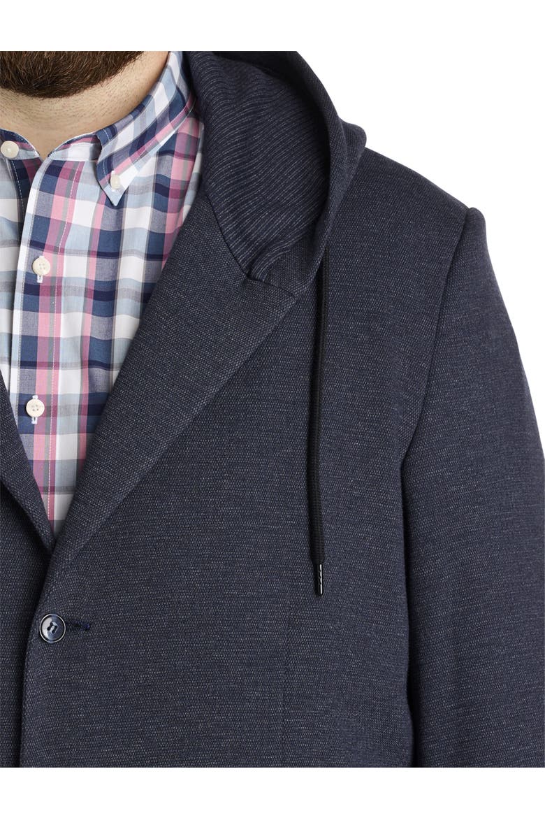 Big & Tall Hooded Sport Coat, Alternate, color, NAVY