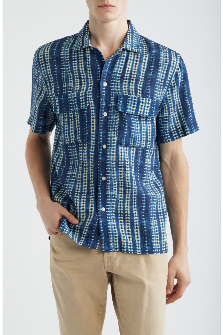 Short Sleeve Lyocell & Linen Button-Up Shirt (Men) | Nordstrom