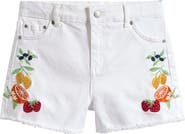 Tractr Fruit Embroidery Denim Shorts