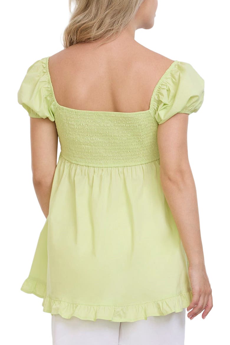 Off the Shoulder Short Sleeve Babydoll Maternity Top, Alternate, color, Soft Lime