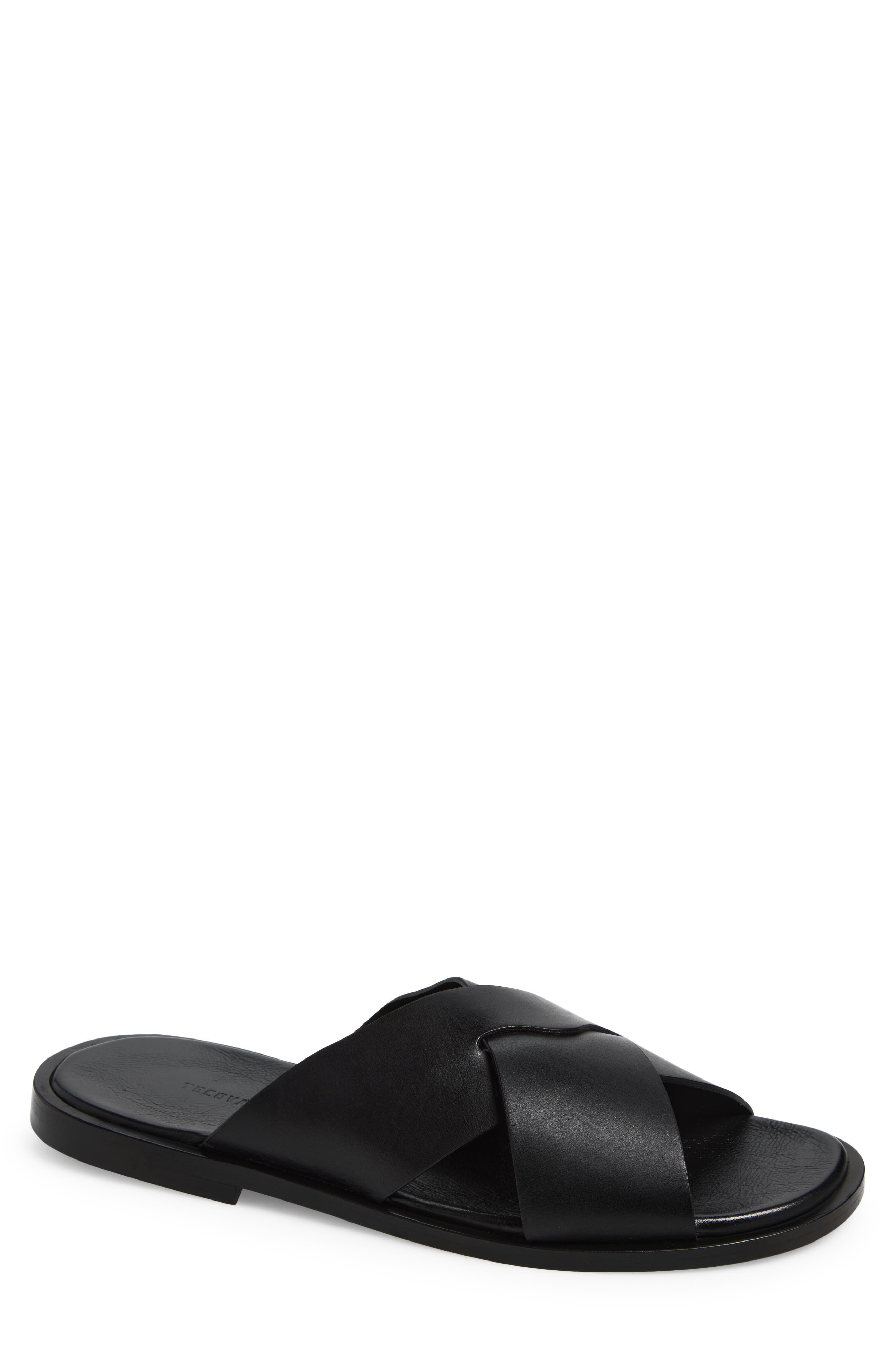 Tecovas Lexington Leather Slide Sandal, Main, color, Midnight