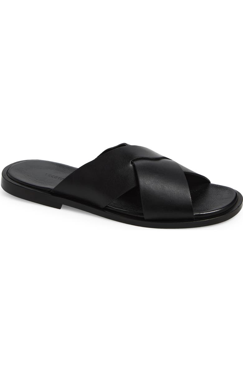 Tecovas Lexington Leather Slide Sandal, Main, color, Midnight