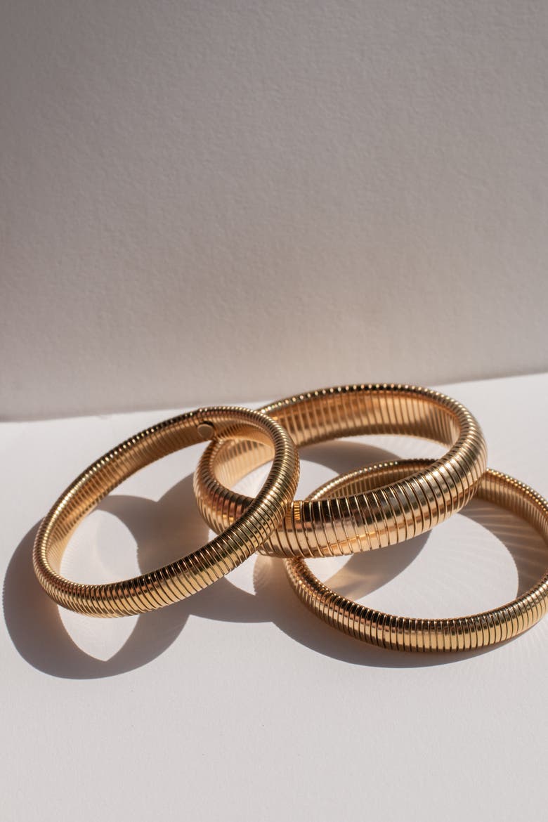 Costa Thick Bracelet, Alternate, color, Gold