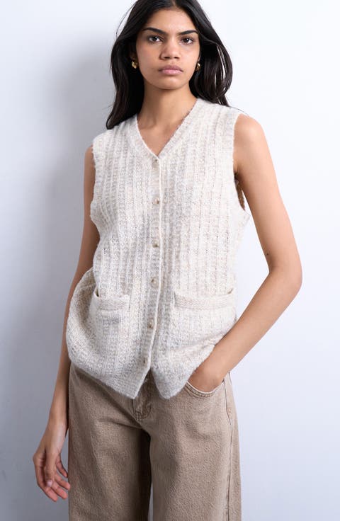 Sleeveless Knit Cardigan