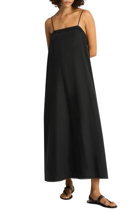 Lace Detail Midi Cover-Up Dress