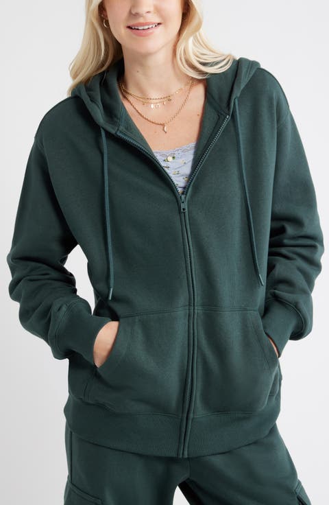 Oversize Zip Fleece Hoodie