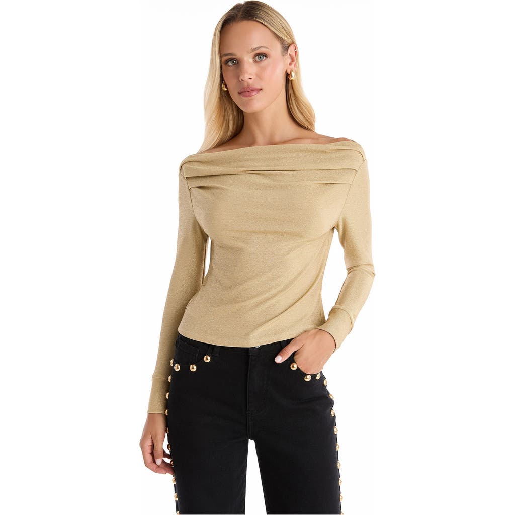 The Noli Shop Victoria Shimmer Top In Neutral