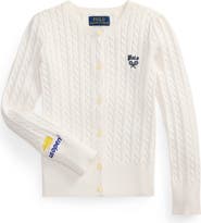 Polo Ralph Lauren Kids' US Open Embroidered Cable Cotton Cardigan