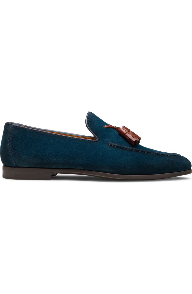Magnanni Dion Tassel Loafer, Alternate, color, Navy Suede