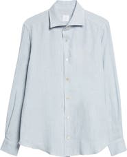 Eleventy Linen Button-Up Shirt