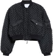 Cecilie Bahnsen Callie Embroidered Crop Bomber Jacket