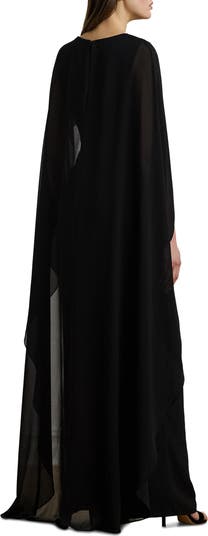 Lauren Ralph Lauren ★【ドレス】Semisheer Capelet ette Lauren Ralph Lauren Semisheer Capelet Georgette Gown | Nordstrom