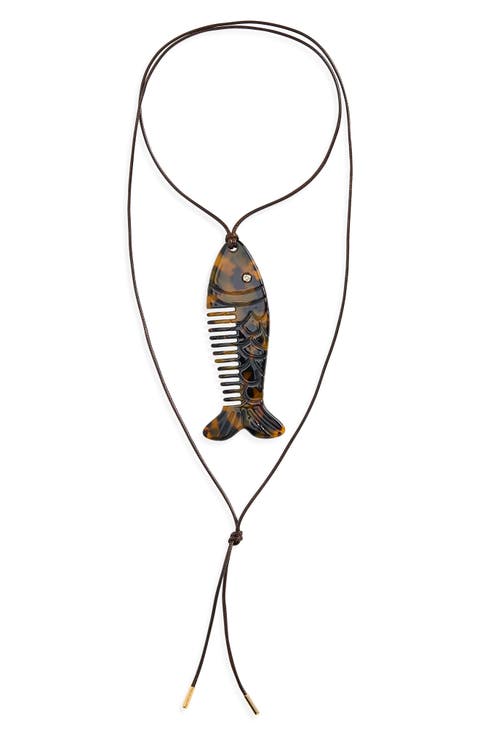 Trout Comb Lariat Necklace