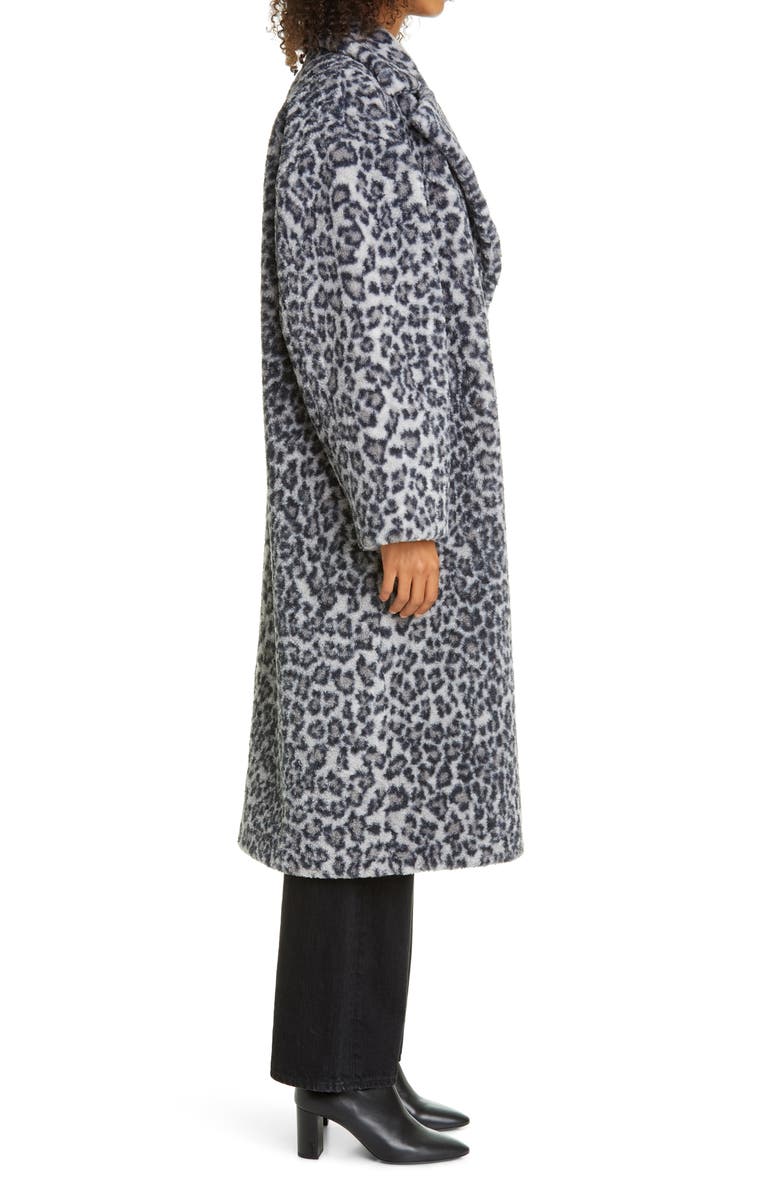 Stand Studio Maria Long Leopard Print Faux Fur Coat, Alternate, color,