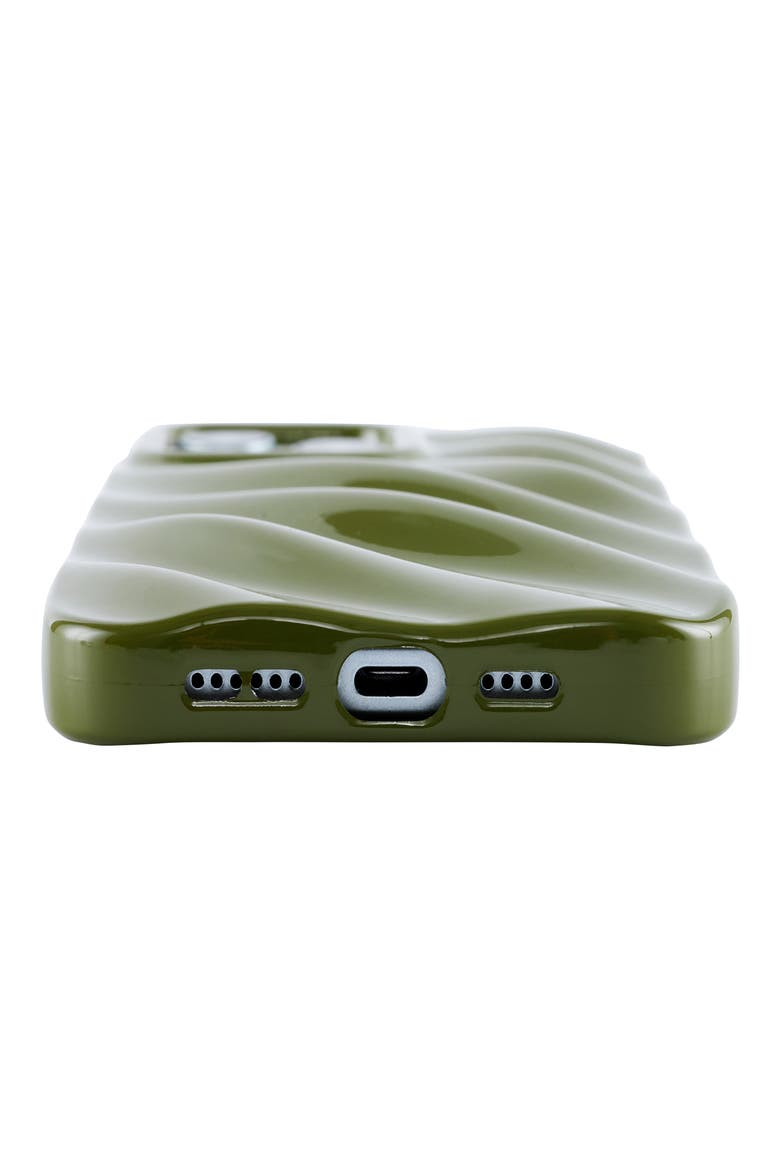 Silk Look Green iPhone 14 Pro Case, Alternate, color, GREEN
