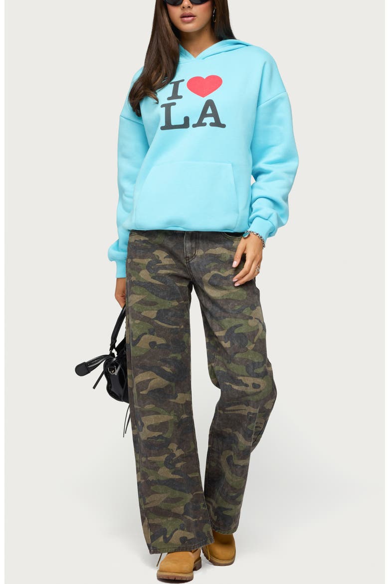 I Heart LA Hoodie, Alternate, color, TURQUOISE