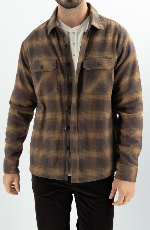 Devil-Dog Dungarees Plaid Twill Shirt Jacket in Cocoa Combo 