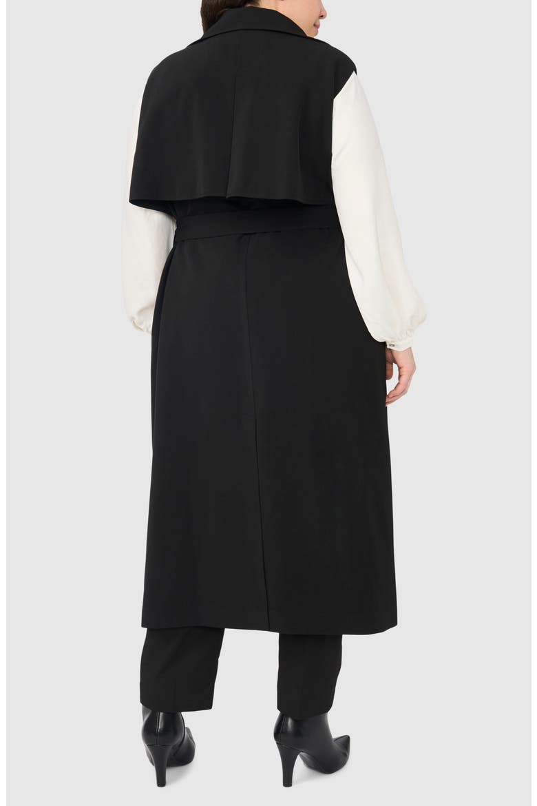 Belted Trench Vest, Alternate, color, RICH BLACK
