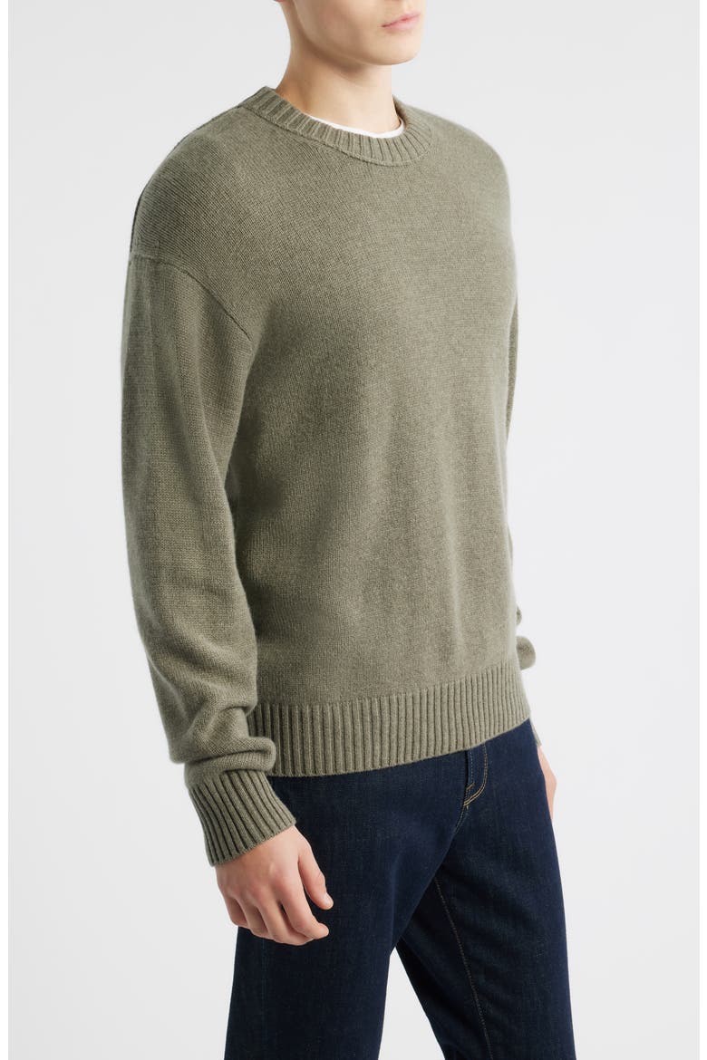 Cashmere Crewneck Sweater, Alternate, color, SMOKY GREEN