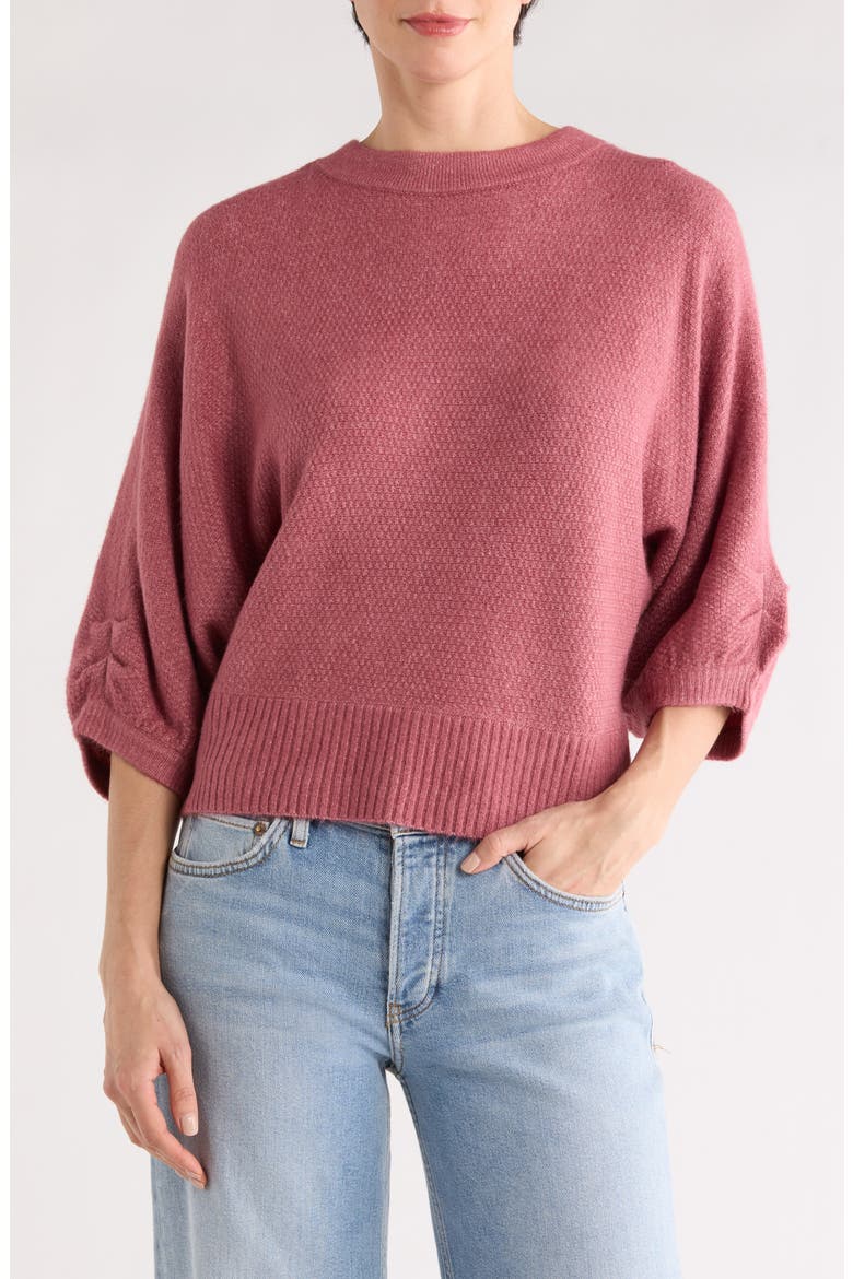 Seed Stitch Dolman Sweater, Main, color, HEATHER GARNET ROSE