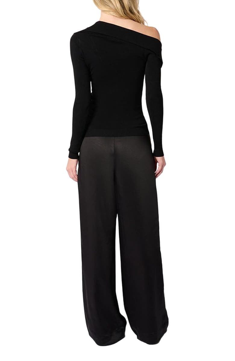 WeWoreWhat Silky Trouser Pant, Alternate, color, Black