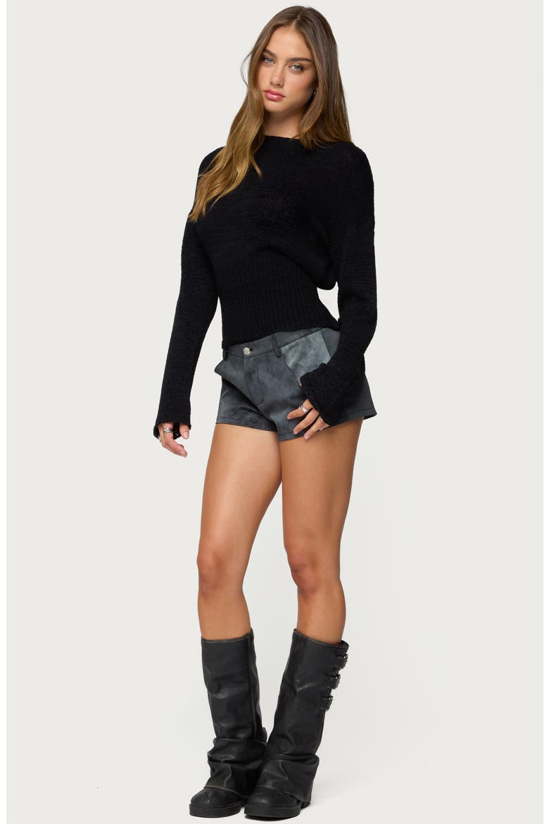 Tezi Boat Neck Crop Sweater, Alternate, color, BLACK