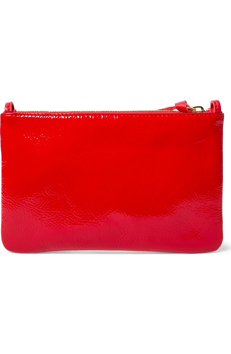 Clare V. Leather Clutch with Tabs, Alternate, color, Red