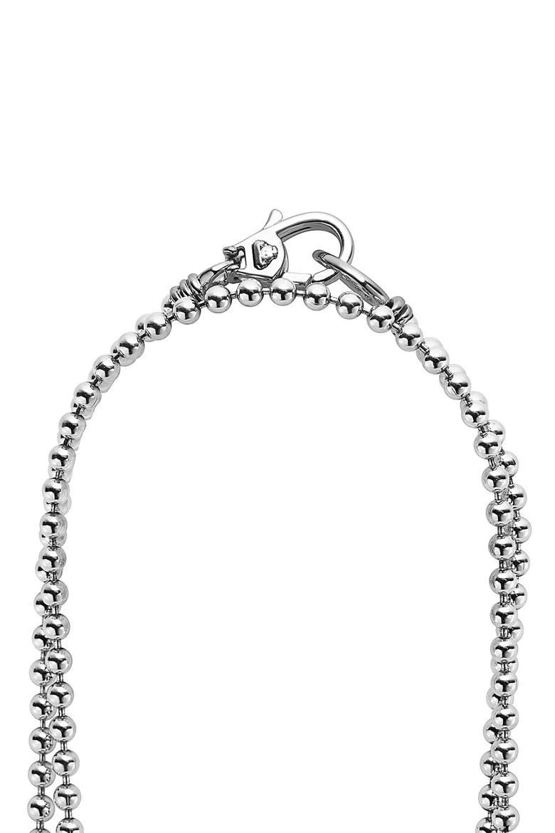 Long Caviar Icon Station Necklace, Alternate, color, SILVER