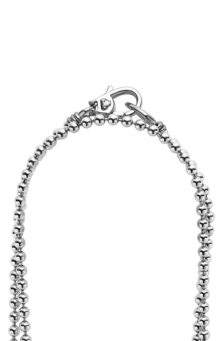 LAGOS Long Caviar Icon Station Necklace, Alternate, color, Silver