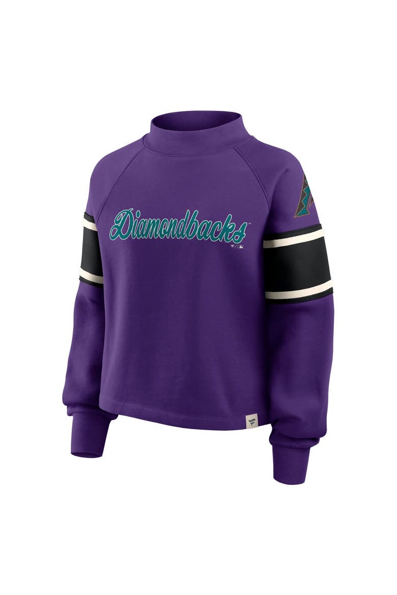 Women's Fanatics Purple Arizona Diamondbacks Oversized Toss Sweep Raglan Pullover Sweatshirt, Alternate, color, Purple