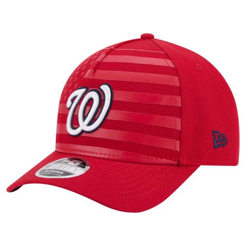 Men's New Era Red Washington Nationals American Flag 9FORTY M-Crown A-Frame Adjustable Hat