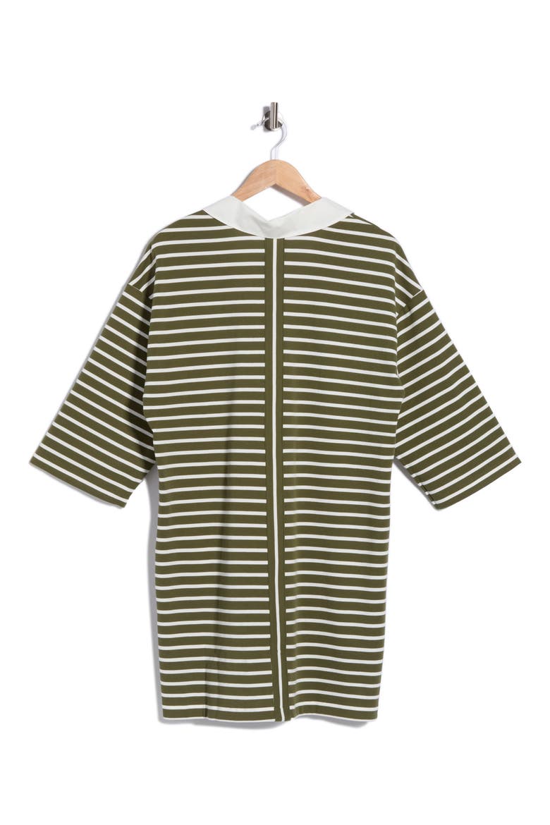 Jovanna Stripe Cotton Blend Shift Dress, Alternate, color, OLIVE TREE