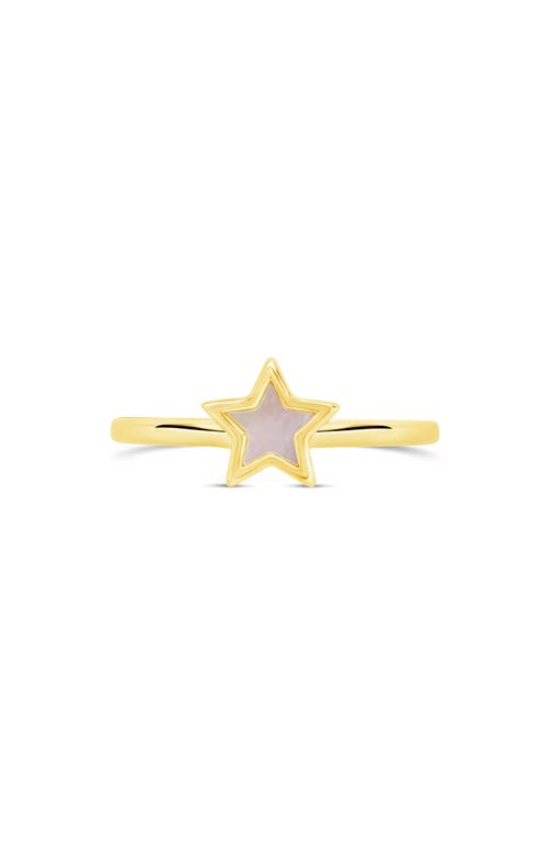 Sterling Forever Bez Mother-of-pearl Star Ring In Gold