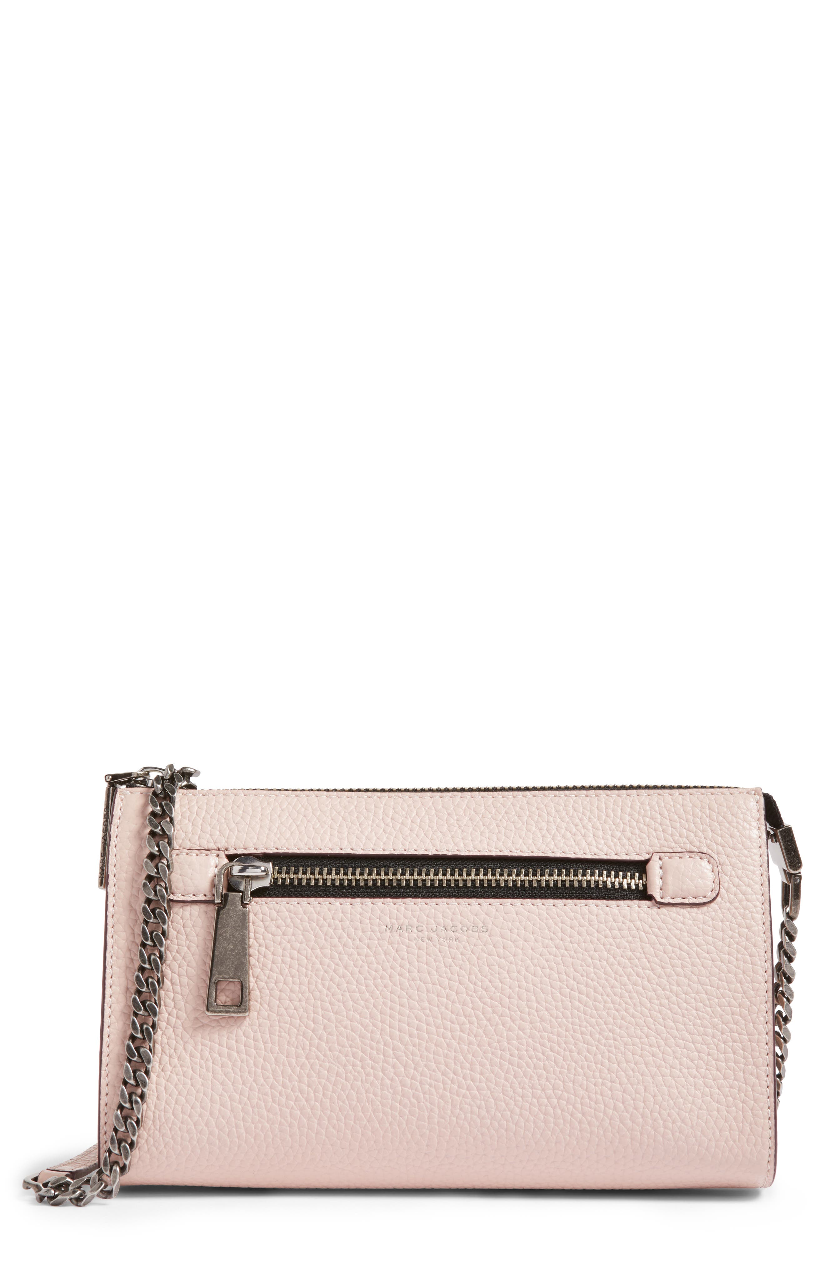 Small Gotham Leather Crossbody Wallet (Nordstrom Exclusive), Main, color, PALE PINK