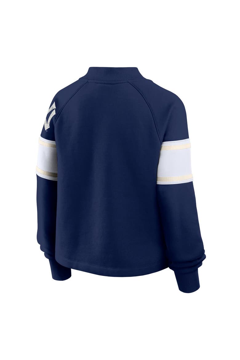 Women's Fanatics Navy New York Yankees Oversized Toss Sweep Raglan Pullover Sweatshirt, Alternate, color, Navy