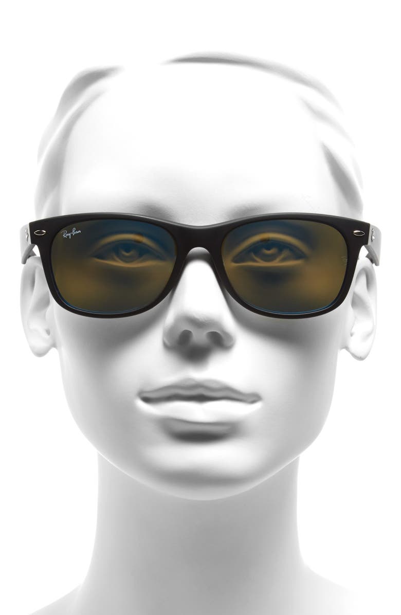 Ray-Ban 'New Wayfarer' 55mm Sunglasses, Alternate, color, Black/ Blue Mirror