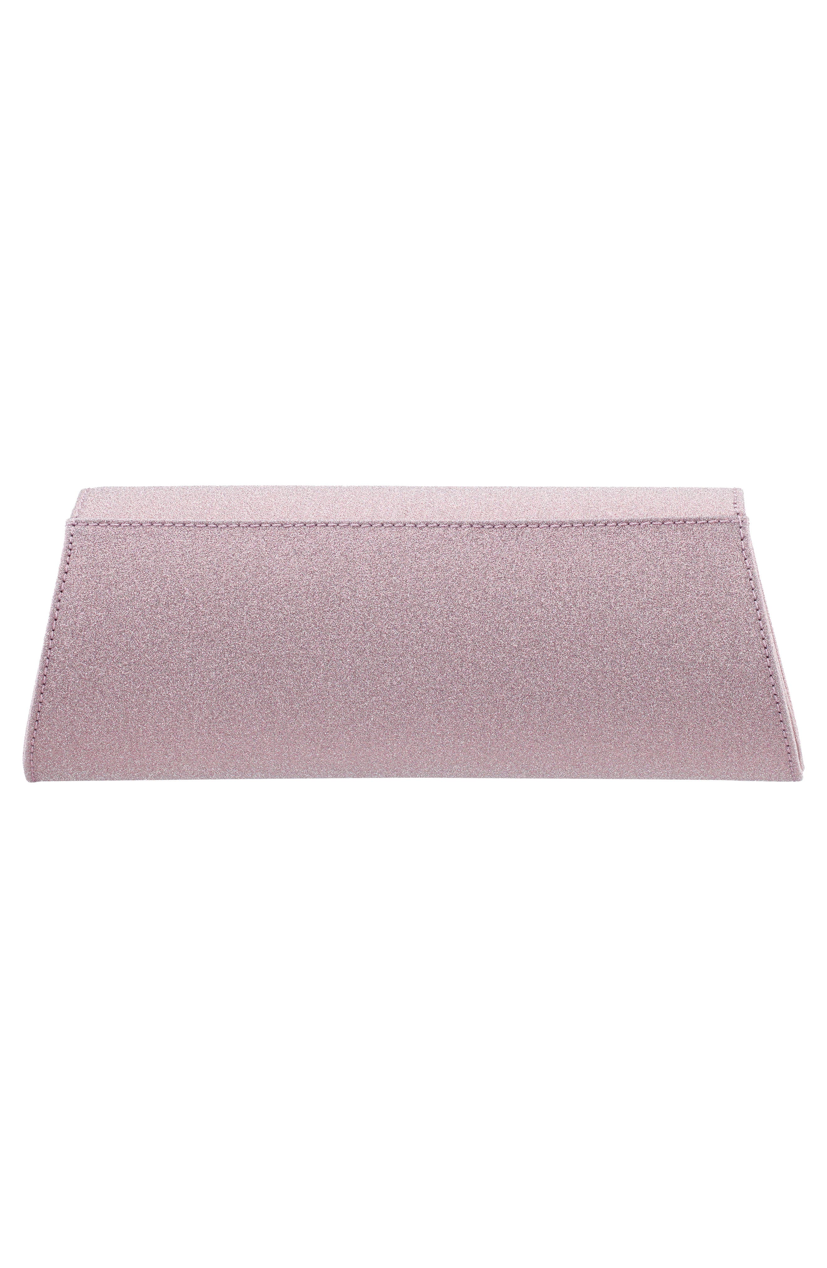 Zoey Metallic Clutch, Alternate, color, ICY PINK