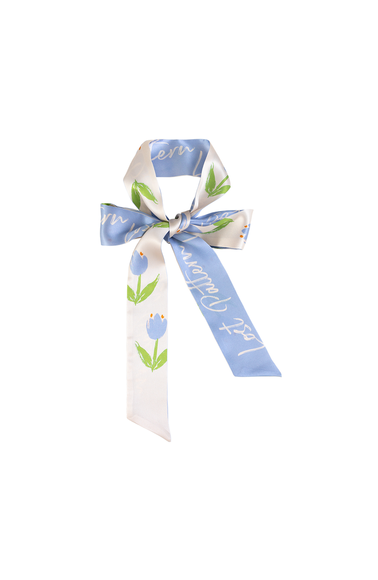Lost Pattern "Tulip" Silk Skinny Scarf, Main, color, Sky Blue