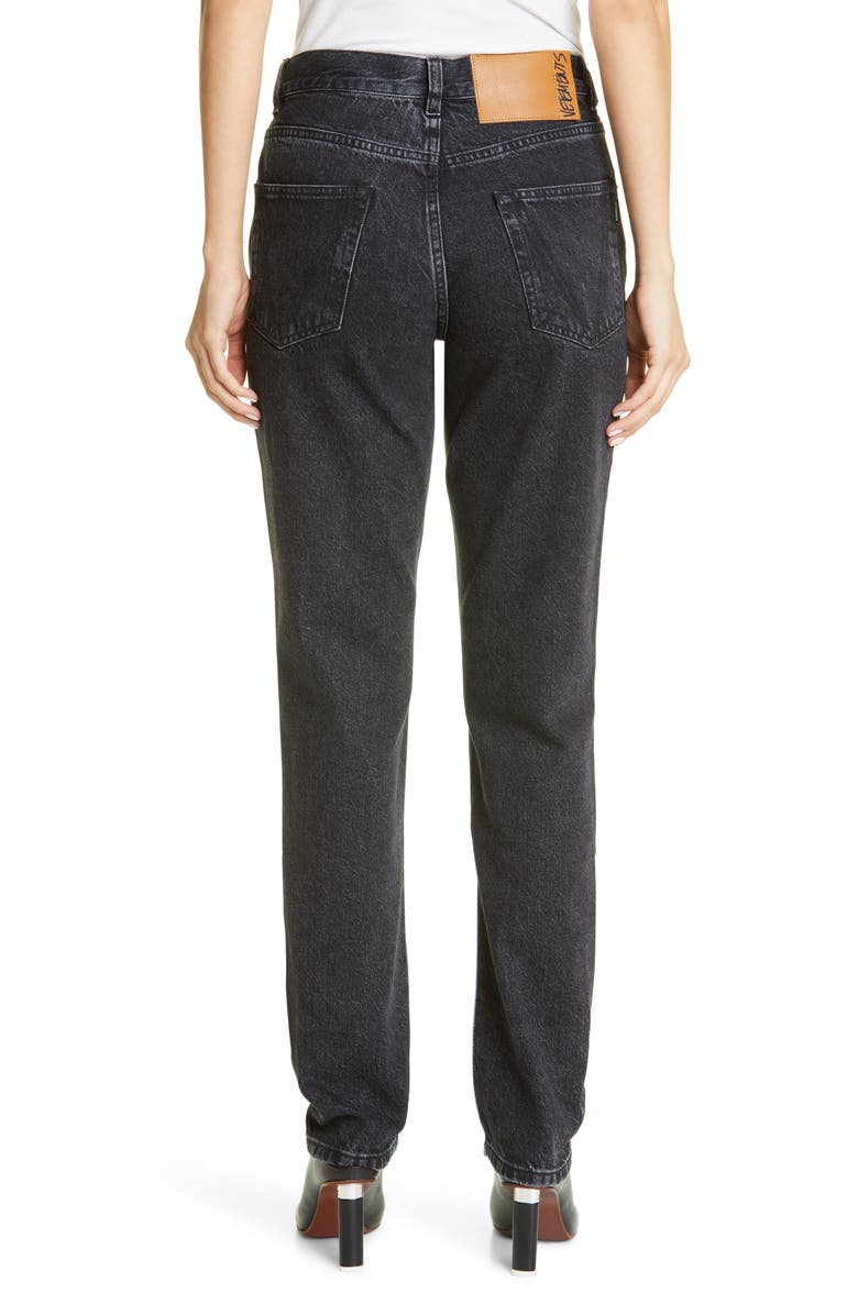 VETEMENTS 50-50 High Waist Slim Jeans, Alternate, color,