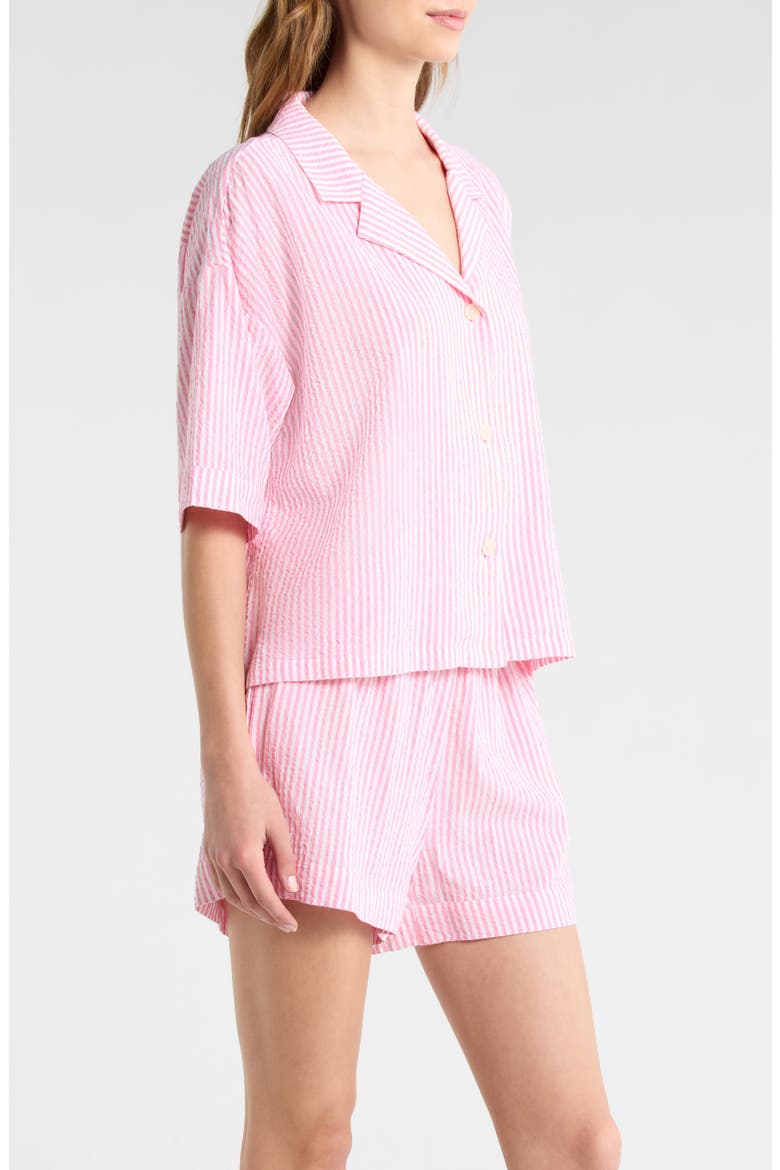 Sabine Stripe Seersucker Pajamas, Alternate, color, PINK LEMONADE WHITE STRIPE