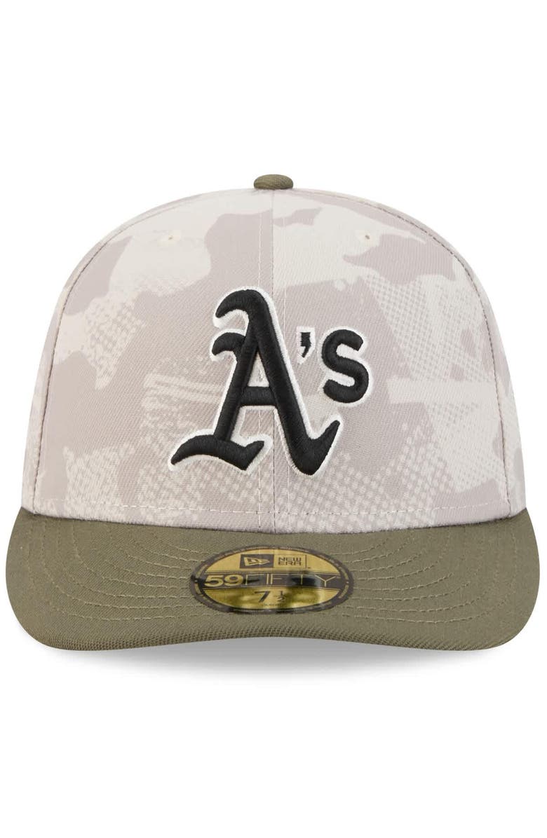 New Era Men's New Era Light Beige/Olive Athletics 2025 Armed Forces Day 59FIFTY Fitted Hat, Alternate, color, Light Beige